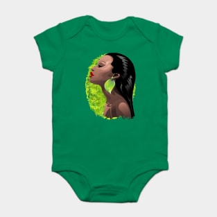 Woman African Beauty and Bamboo Baby Bodysuit
